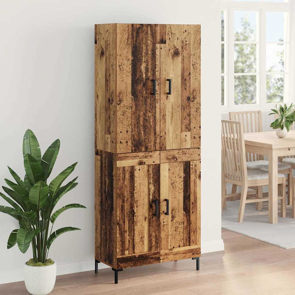 vidaXL Meuble haut mural en bois de récupération 69,5 x 34 x 180 cm Bois d'ingénierie