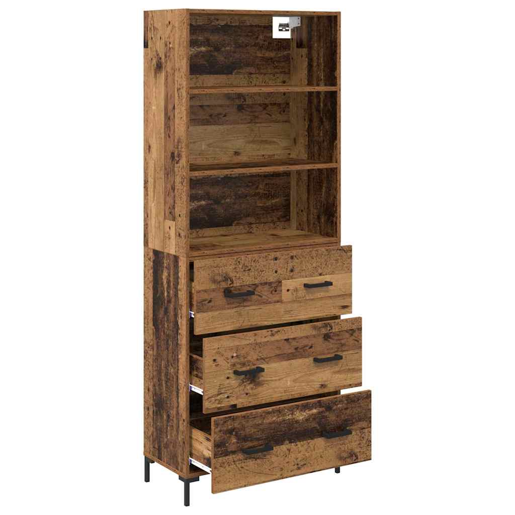 vidaXL Highboard Altholz 69,5 x 34 x 180 cm Holzwerkstoff