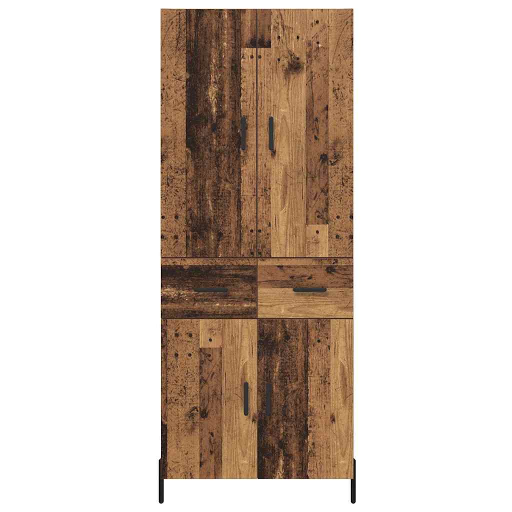 vidaXL Highboard Wandmontiert Altholz 69,5 x 34 x 180 cm Holzwerkstoff