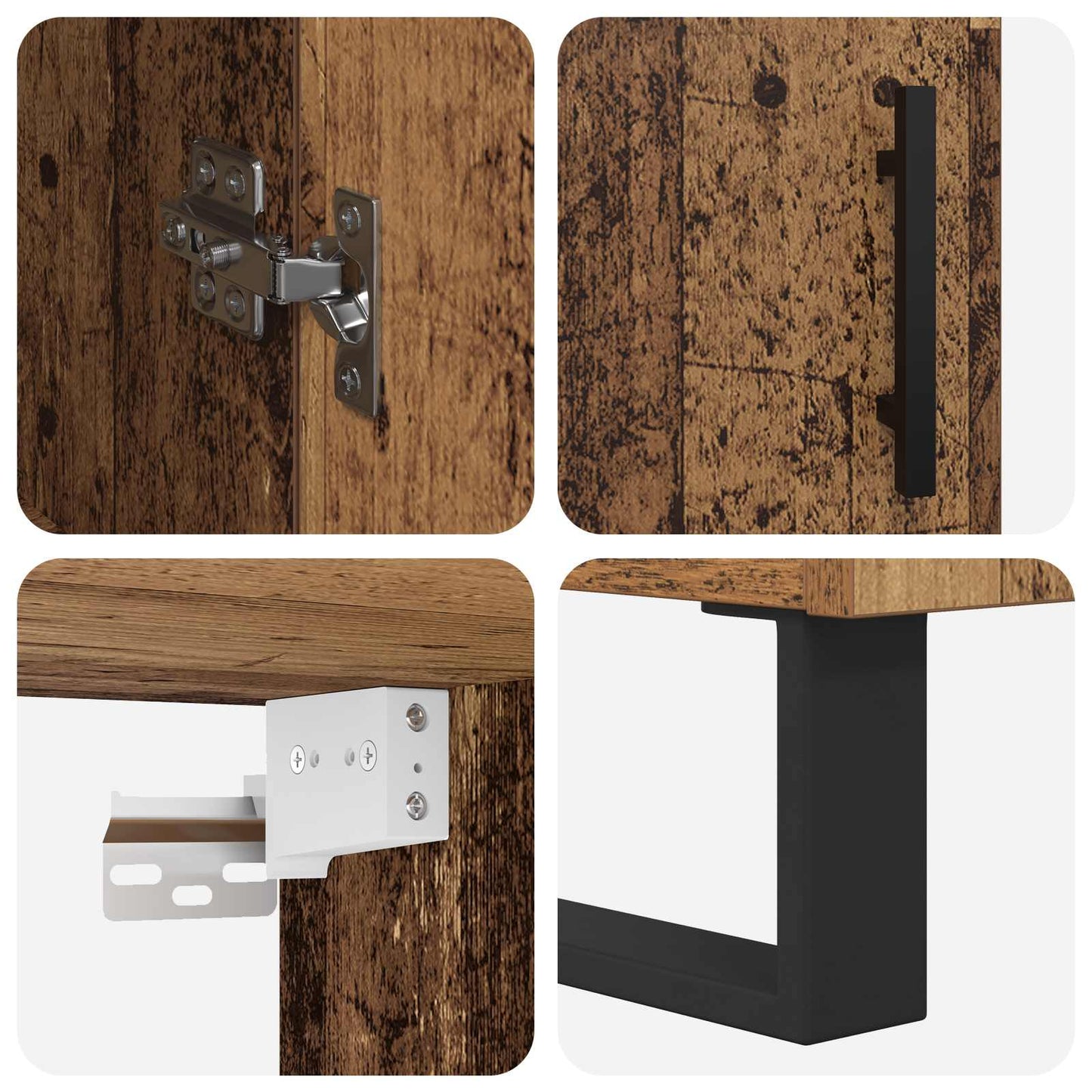 vidaXL Highboard 2 pcs Bois de récupération Bois d'ingénierie