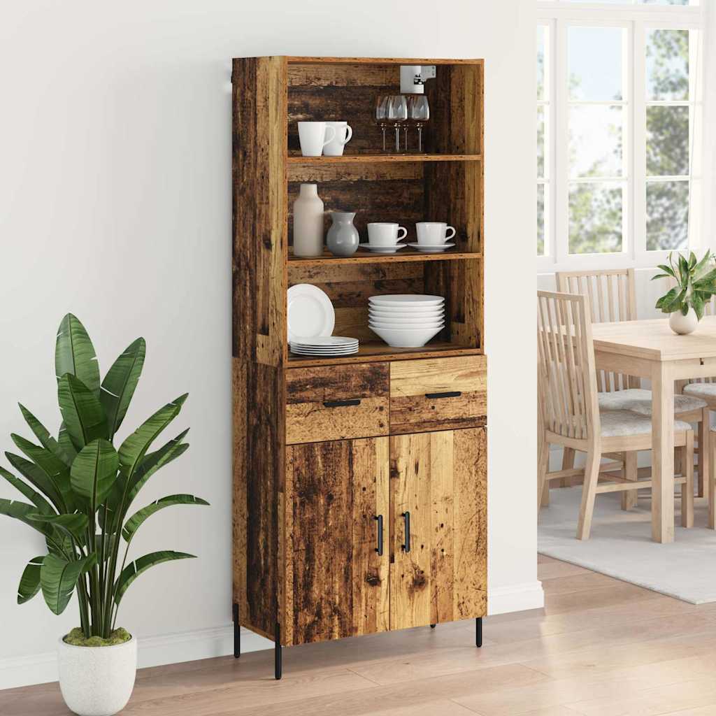 vidaXL Meuble haut en bois de récupération 69,5 x 32,5 x 180 cm, bois d'ingénierie