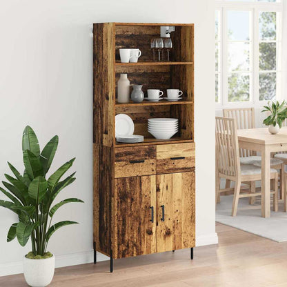 vidaXL Meuble haut en bois de récupération 69,5 x 32,5 x 180 cm, bois d'ingénierie