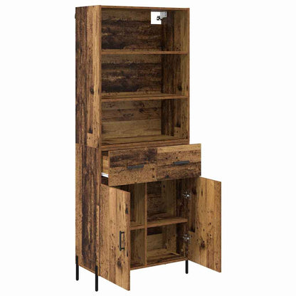 vidaXL Meuble haut en bois de récupération 69,5 x 32,5 x 180 cm, bois d'ingénierie
