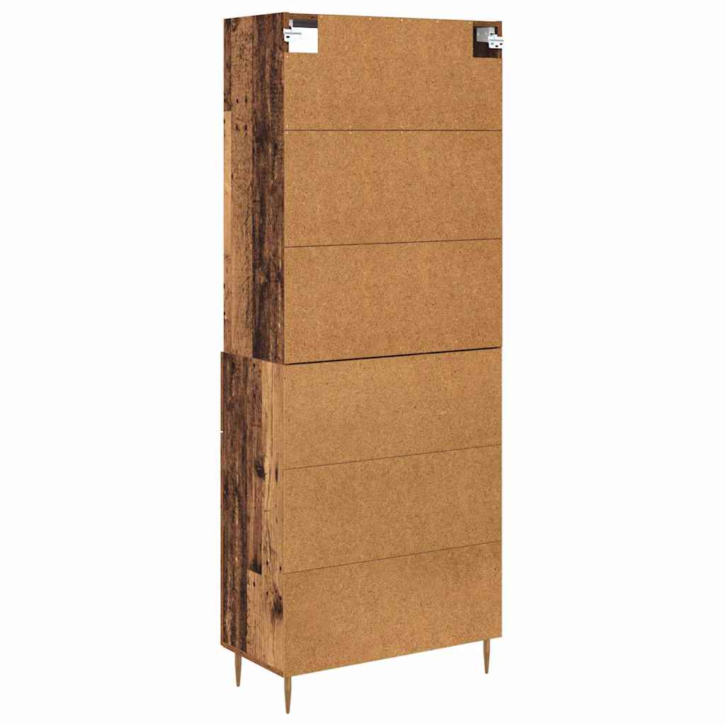 Highboard Altholz 69,5 x 34 x 180 cm Holzwerkstoff