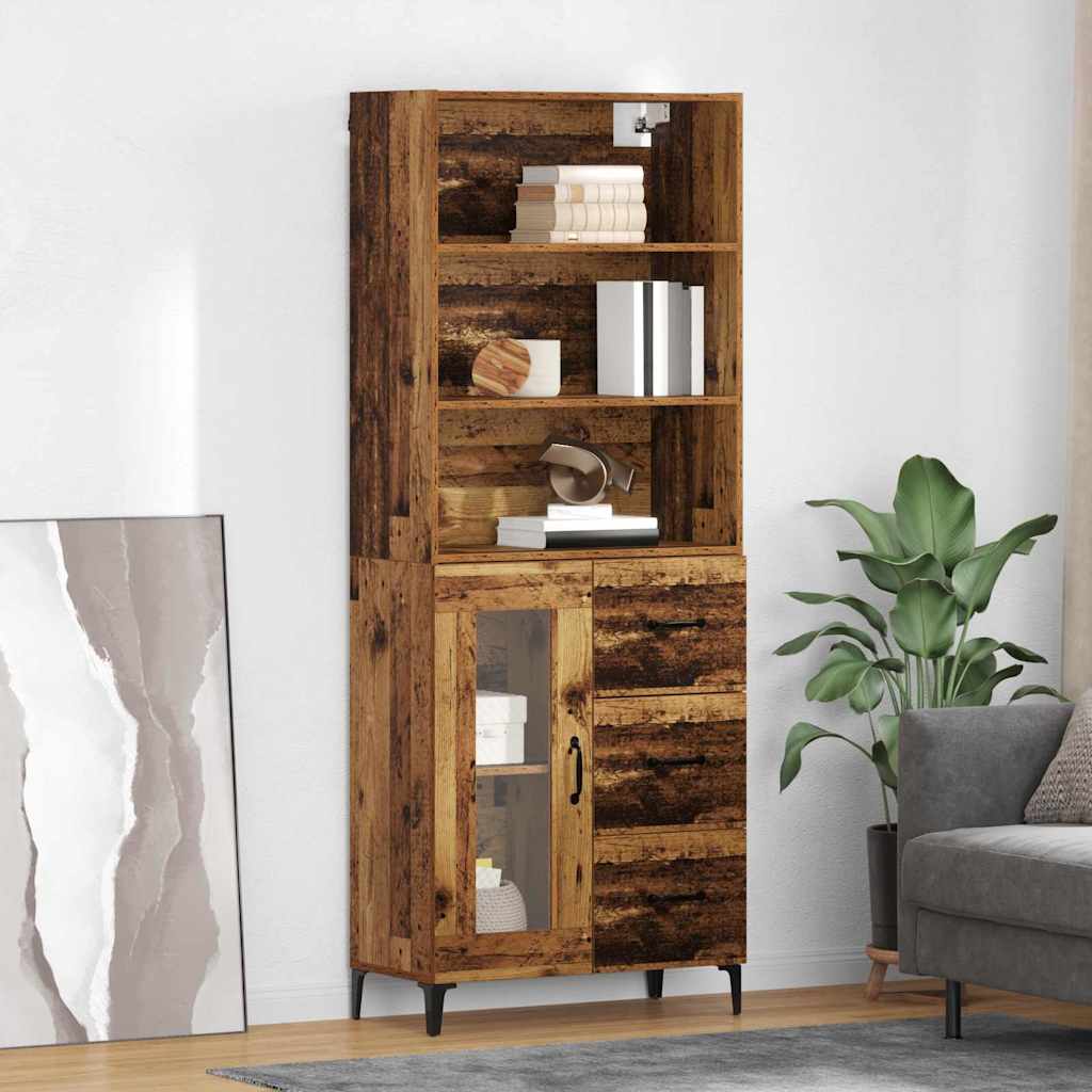 vidaXL Highboard Altholz 69,5 x 34 x 180 cm Holzwerkstoff