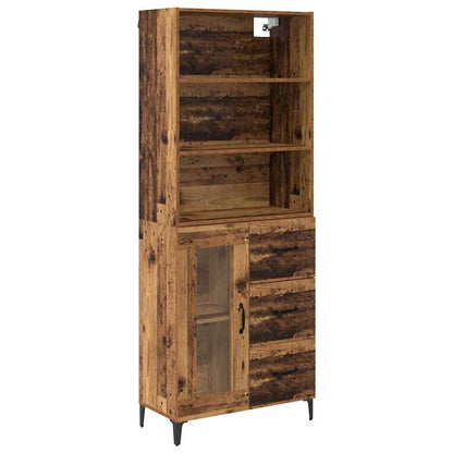 vidaXL Highboard Altholz 69,5 x 34 x 180 cm Holzwerkstoff