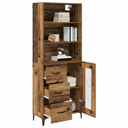 vidaXL Highboard Altholz 69,5 x 34 x 180 cm Holzwerkstoff