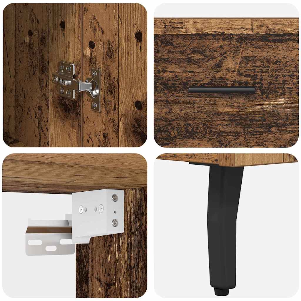 Highboard 2 pcs Altholz Holzwerkstoff