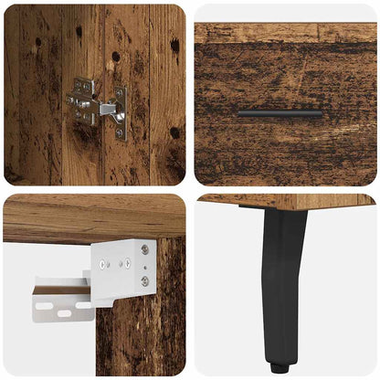 Highboard 2 pcs Altholz Holzwerkstoff