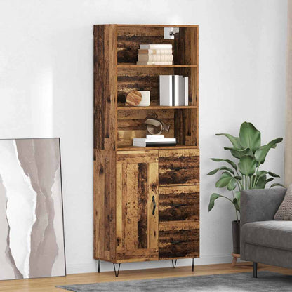 Highboard mit Schubladen 2 pcs Altholz Holzwerkstoff