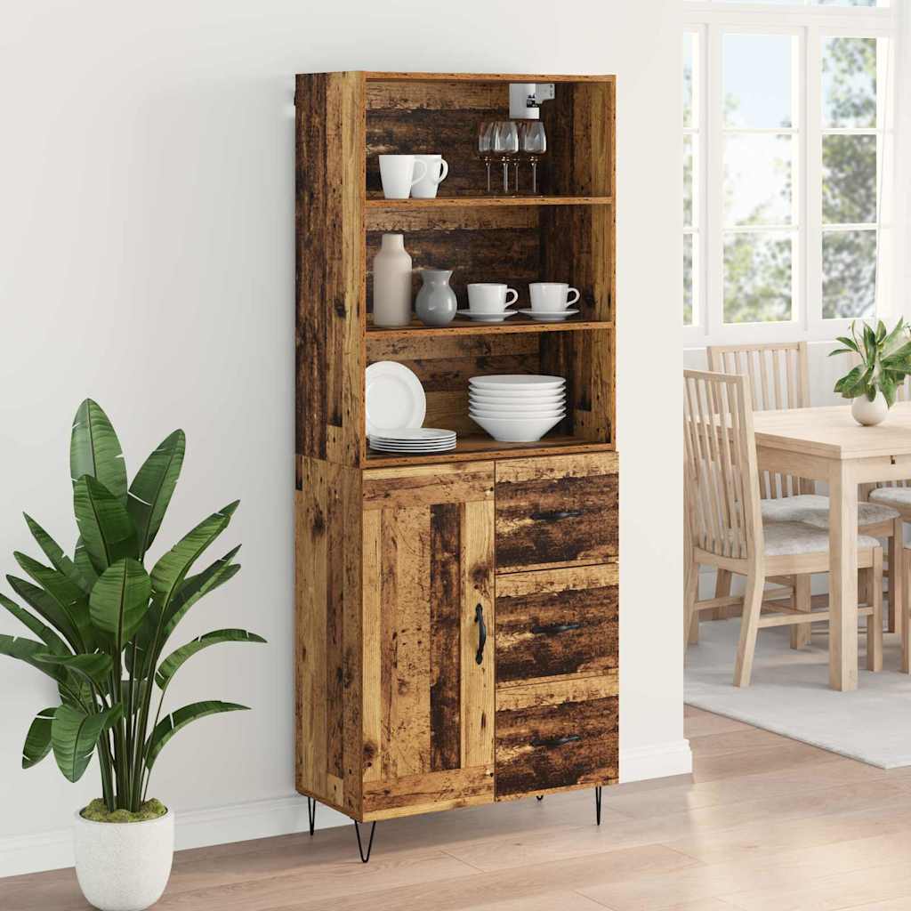 Highboard mit Schubladen 2 pcs Altholz Holzwerkstoff