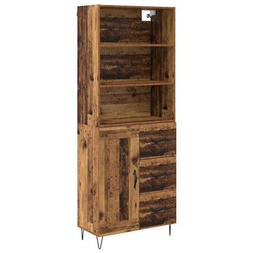 vidaXL Buffet haut avec tiroirs 2 pcs Bois de récupération Bois d'ingénierie