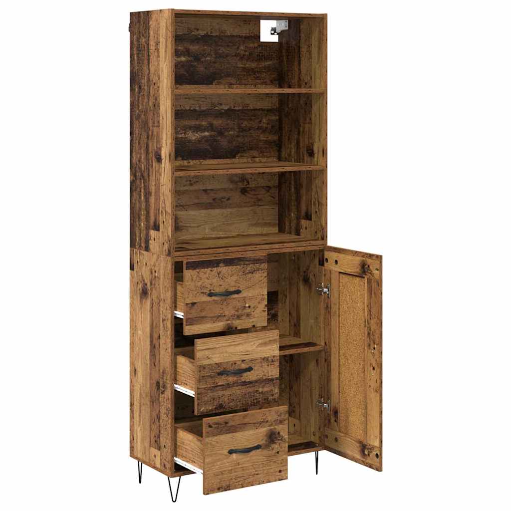 Highboard mit Schubladen 2 pcs Altholz Holzwerkstoff