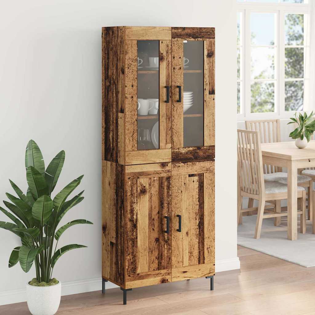 vidaXL Highboard 2 pcs Altholz Holzwerkstoff