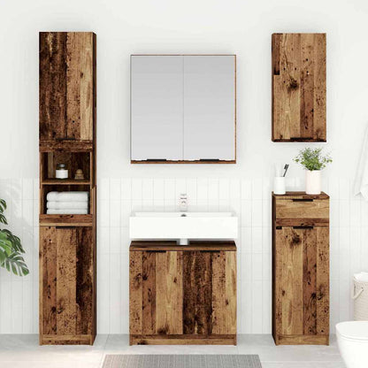 Badezimmerschrank-Set mit Regal 3 pcs Altholz Holzwerkstoff