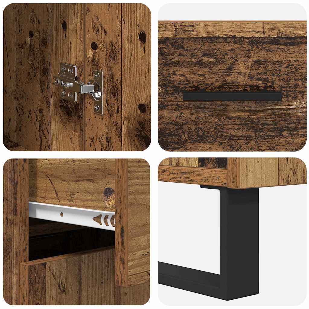 vidaXL Highboard Altholz 69,5 x 34 x 180 cm Holzwerkstoff