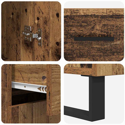 vidaXL Highboard Altholz 69,5 x 34 x 180 cm Holzwerkstoff