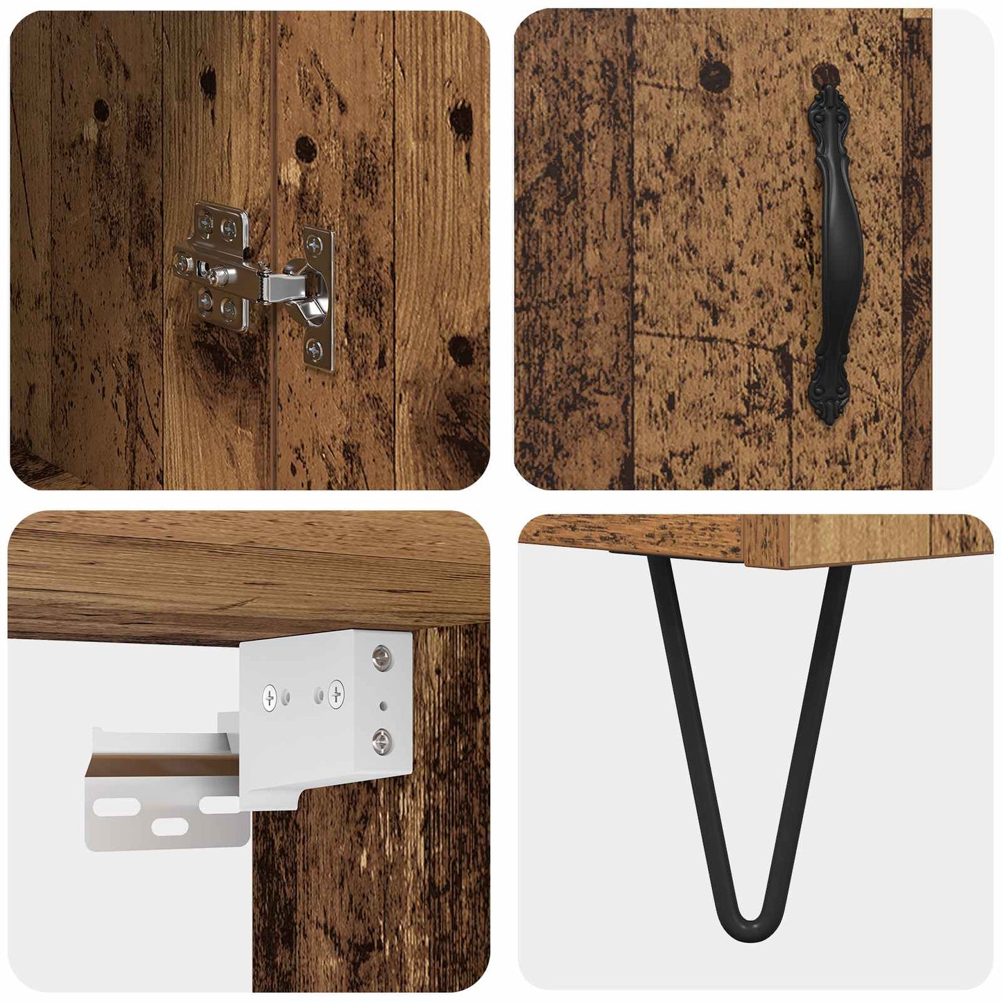 vidaXL Highboard 2 pcs Altholz Holzwerkstoff