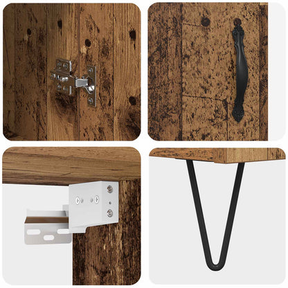 vidaXL Highboard 2 pcs Altholz Holzwerkstoff