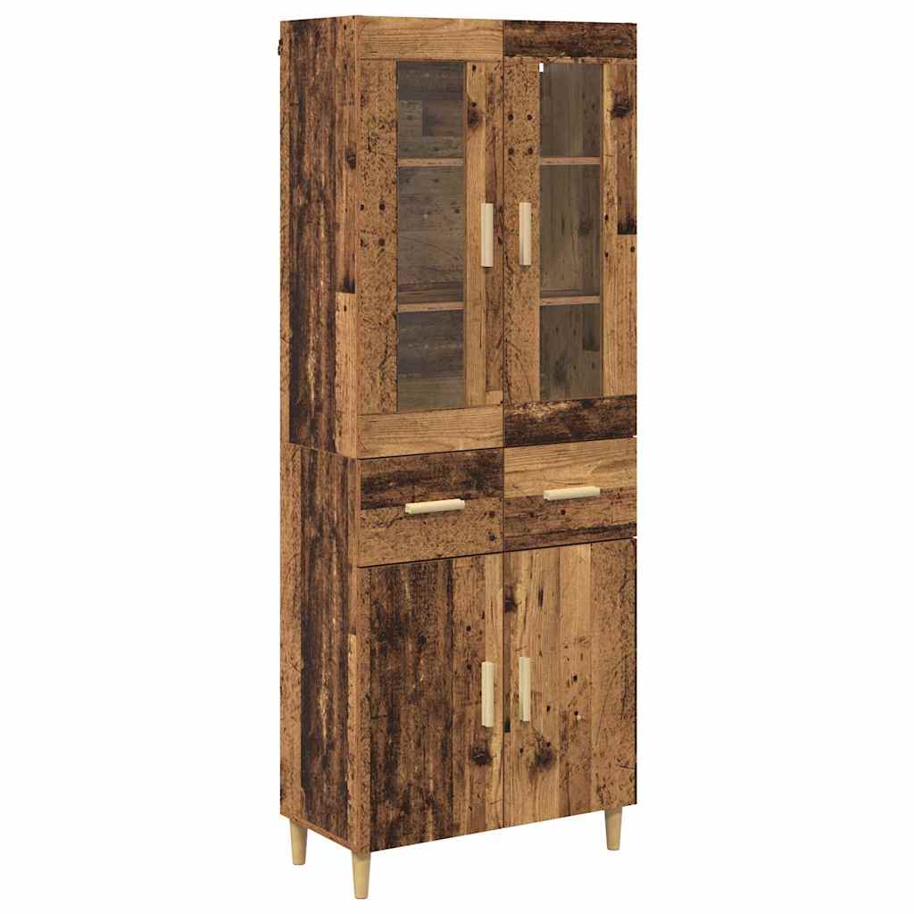 Highboard Altholz 69,5 x 34 x 180 cm Holzwerkstoff