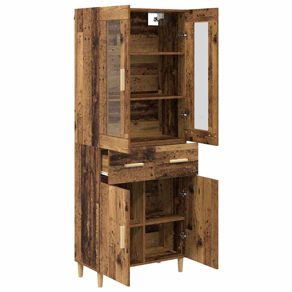 Highboard Altholz 69,5 x 34 x 180 cm Holzwerkstoff