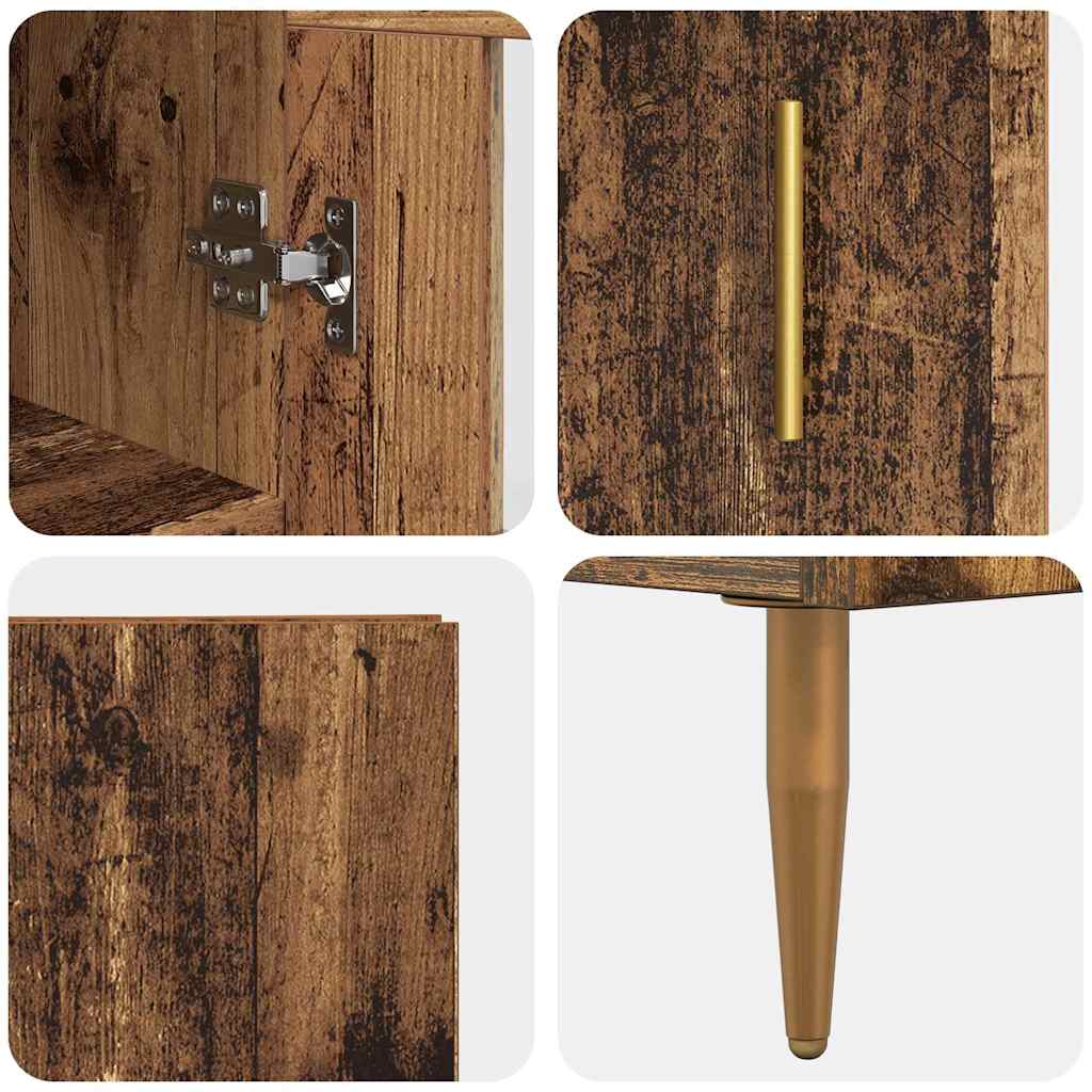 vidaXL Highboard 2 pcs Altholz Holzwerkstoff