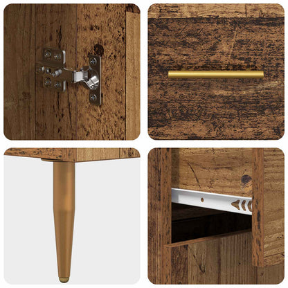 vidaXL Highboard Wandmontiert Altholz 69,5 x 34 x 180 cm Holzwerkstoff