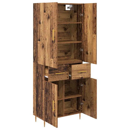 vidaXL Highboard Wandmontiert Altholz 69,5 x 34 x 180 cm Holzwerkstoff