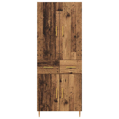 vidaXL Highboard Wandmontiert Altholz 69,5 x 34 x 180 cm Holzwerkstoff
