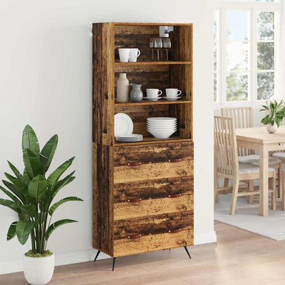 Highboard Altholz 69,5 x 34 x 180 cm Holzwerkstoff