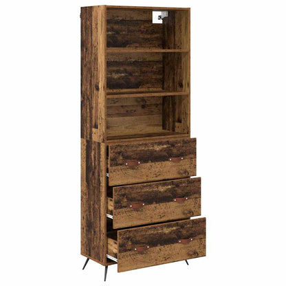 Highboard Altholz 69,5 x 34 x 180 cm Holzwerkstoff