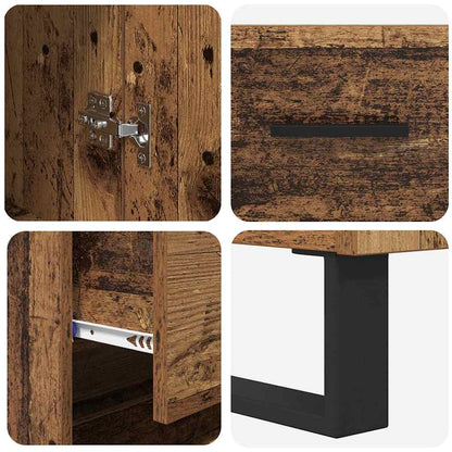vidaXL Highboard Altholz 69,5 x 34 x 180 cm Holzwerkstoff
