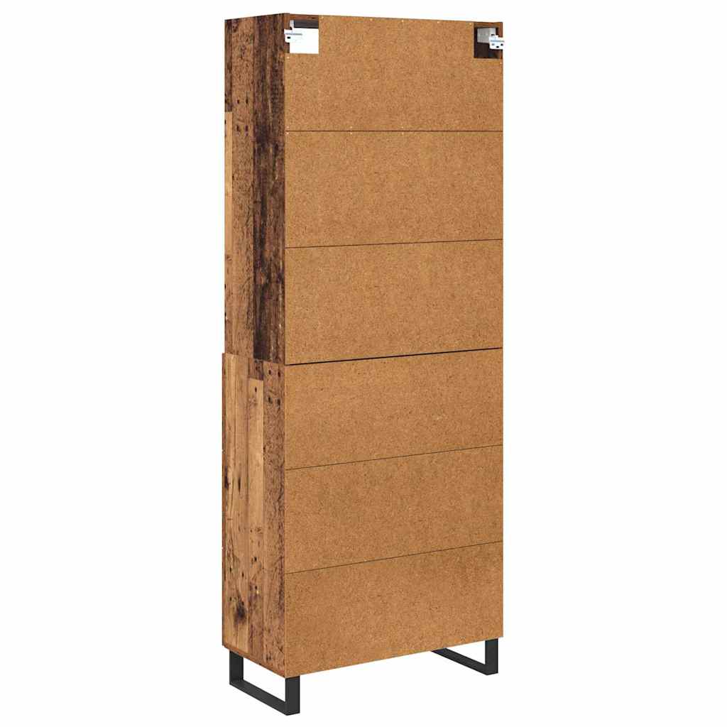 vidaXL Highboard Altholz 69,5 x 34 x 180 cm Holzwerkstoff