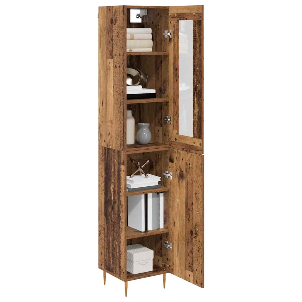 Highboard 2 pcs Altholz Holzwerkstoff