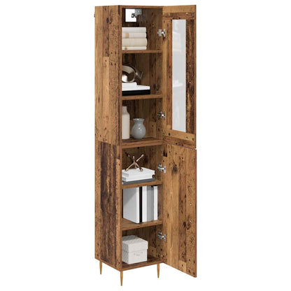 Highboard 2 pcs Altholz Holzwerkstoff
