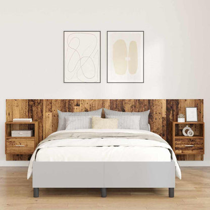 vidaXL Kopfteil mit Schrank mit Schubladen 3 pcs Altholz Holzwerkstoff