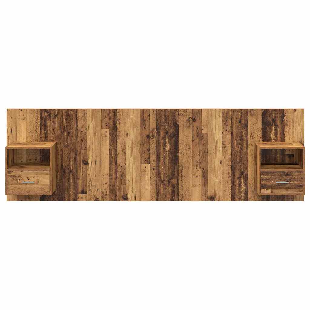 vidaXL Kopfteil mit Schrank mit Schubladen 3 pcs Altholz Holzwerkstoff
