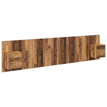 Kopfteil mit Schrank mit Schubladen 3 pcs Altholz Holzwerkstoff