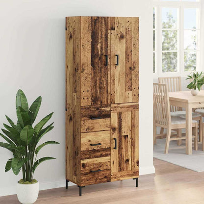 vidaXL Highboard Wandmontiert Altholz 69,5 x 34 x 180 cm Holzwerkstoff