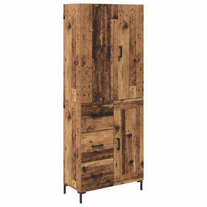 vidaXL Highboard Wandmontiert Altholz 69,5 x 34 x 180 cm Holzwerkstoff