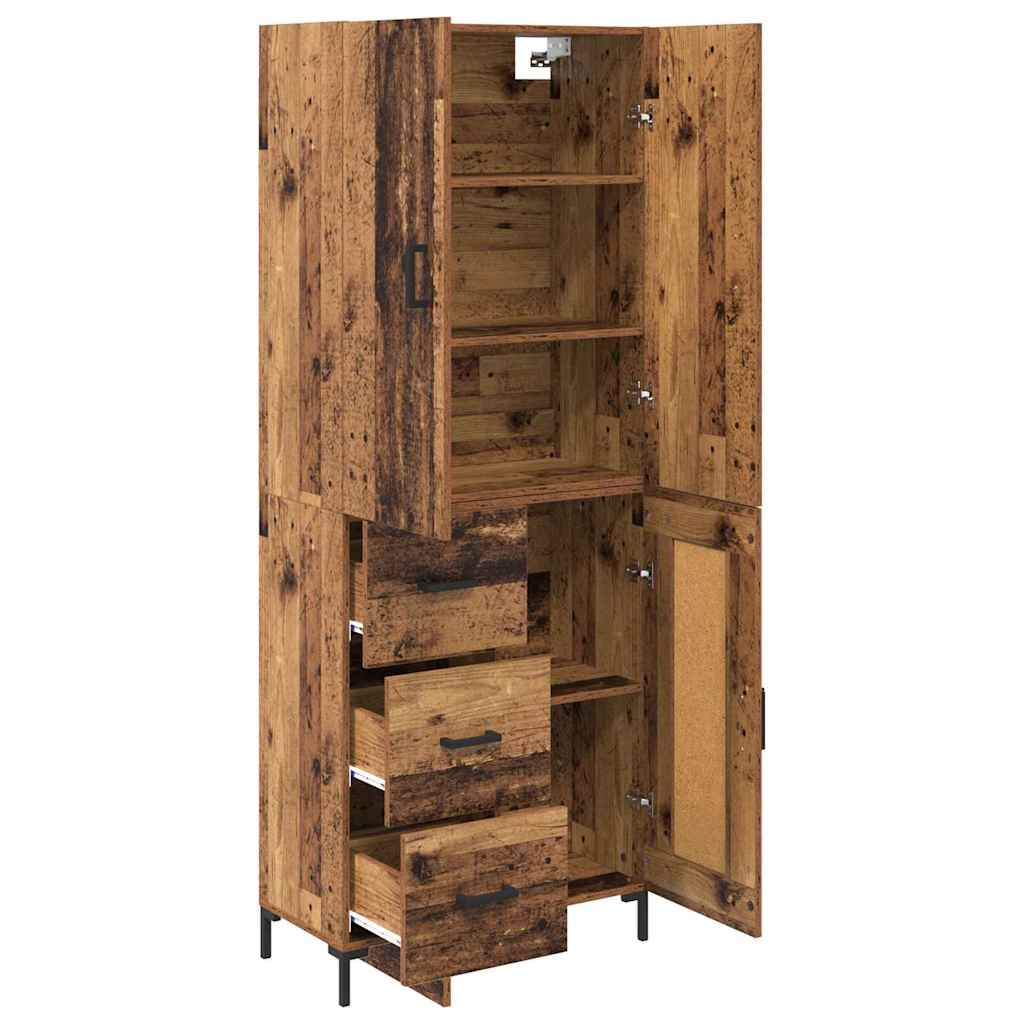 vidaXL Highboard Wandmontiert Altholz 69,5 x 34 x 180 cm Holzwerkstoff