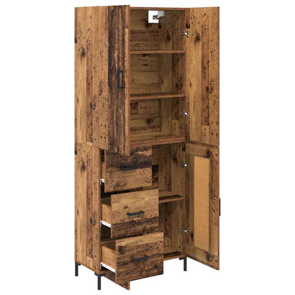 vidaXL Highboard Wandmontiert Altholz 69,5 x 34 x 180 cm Holzwerkstoff