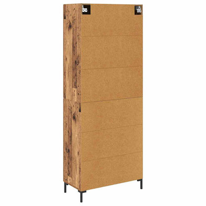 vidaXL Highboard Wandmontiert Altholz 69,5 x 34 x 180 cm Holzwerkstoff