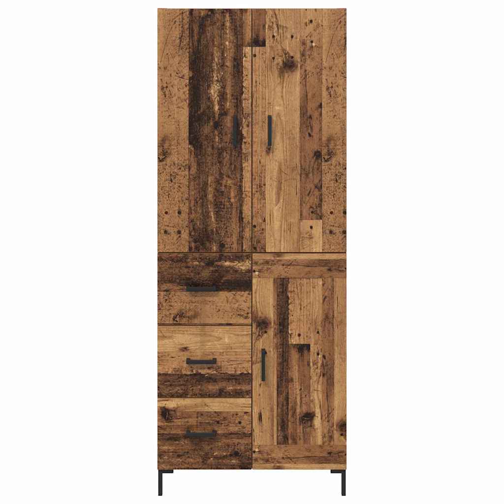 vidaXL Highboard Wandmontiert Altholz 69,5 x 34 x 180 cm Holzwerkstoff