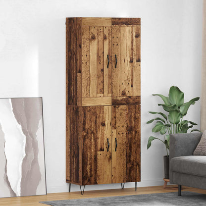 Highboard Altholz 69,5 x 34 x 180 cm Holzwerkstoff