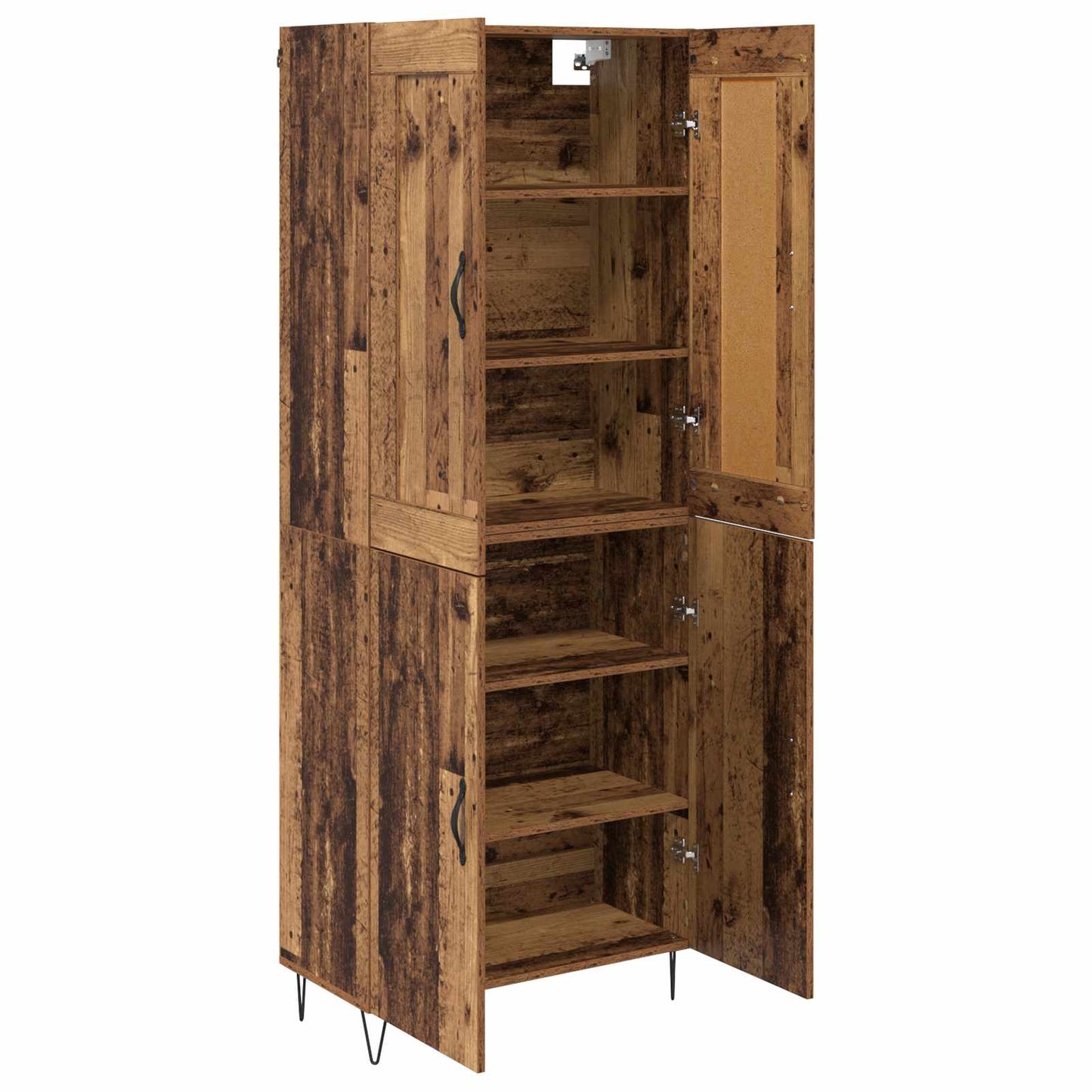 Highboard Altholz 69,5 x 34 x 180 cm Holzwerkstoff