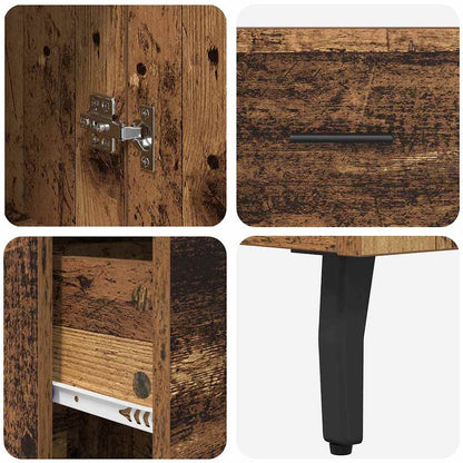 vidaXL Highboard Altholz 34,5 x 34 x 180 cm Holzwerkstoff