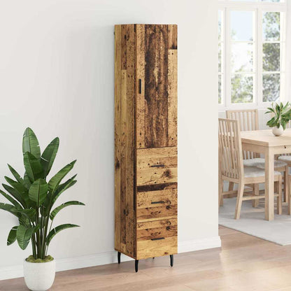 vidaXL Highboard Altholz 34,5 x 34 x 180 cm Holzwerkstoff