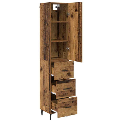 vidaXL Highboard Altholz 34,5 x 34 x 180 cm Holzwerkstoff