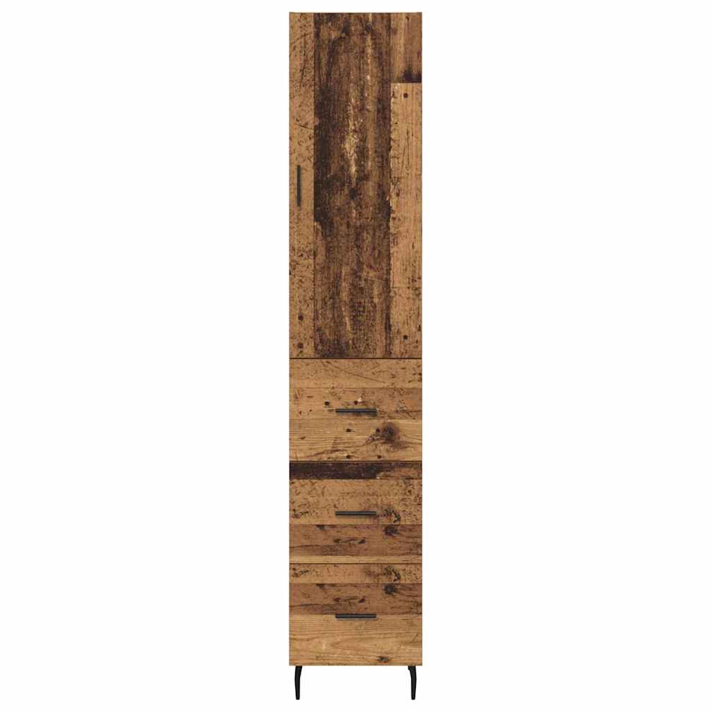 vidaXL Highboard Altholz 34,5 x 34 x 180 cm Holzwerkstoff